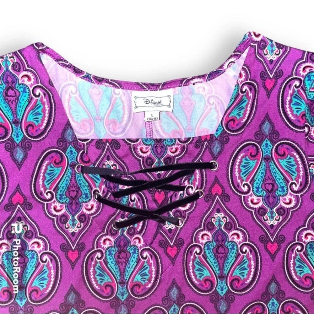 Disney Descendants D-Signed Evil Queen Youth large 14/16 Flare Purple Mal Dress